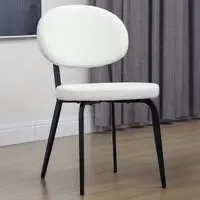 Set of 4 Boucle Sherpa Dining Chairs - White