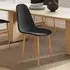 Set of 4 Curved Back Dining Chairs with Steel Legs - Black