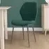 Set of 4 Flannel Upholstered Dining Chairs - Green