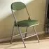 Set of 4 Foldable Chairs with Cushioned Seat - Green, Steel