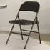 Set of 4 Foldable Padded Chairs - Black, Linen Look