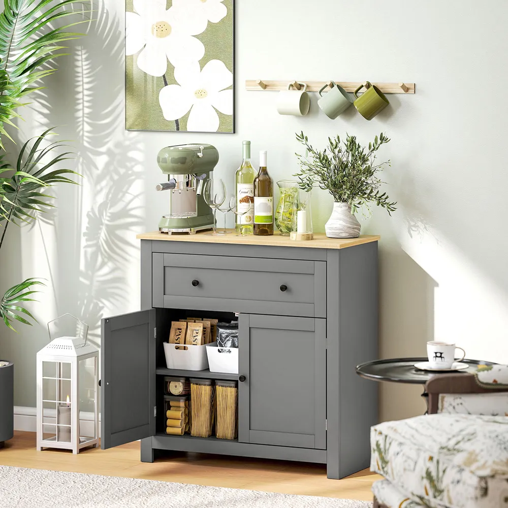 Sideboard Storage Cabinet with Adjustable Shelf - Grey