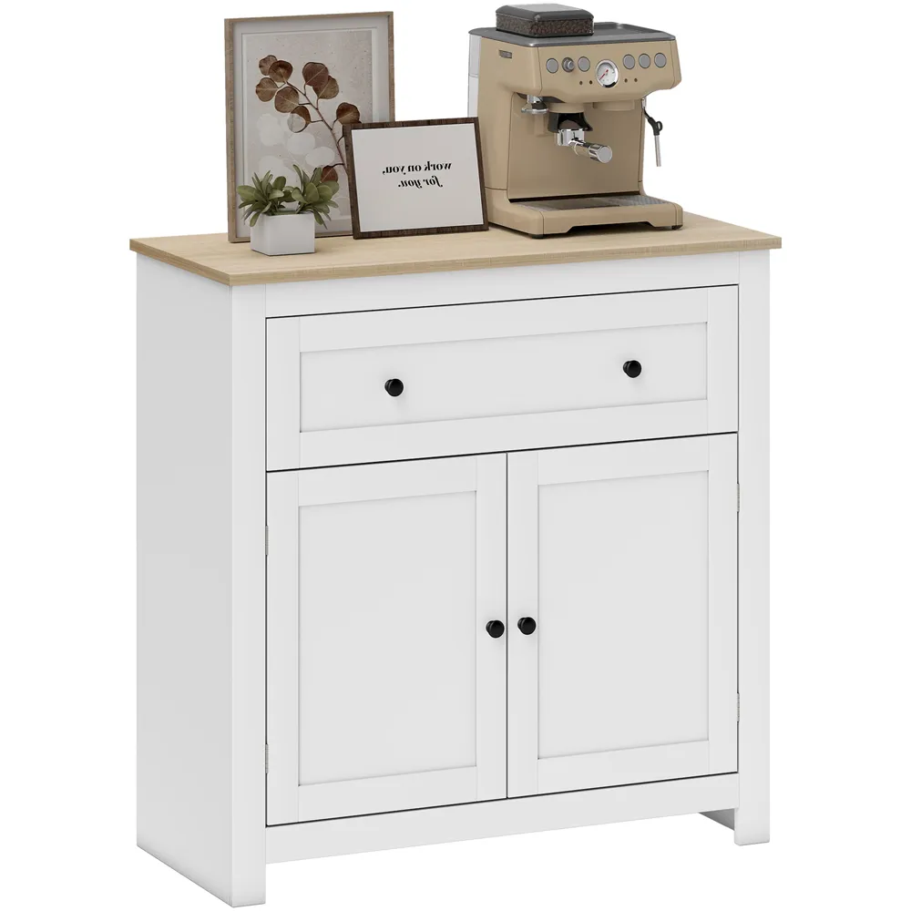 Sideboard Storage Cabinet with Adjustable Shelf - White