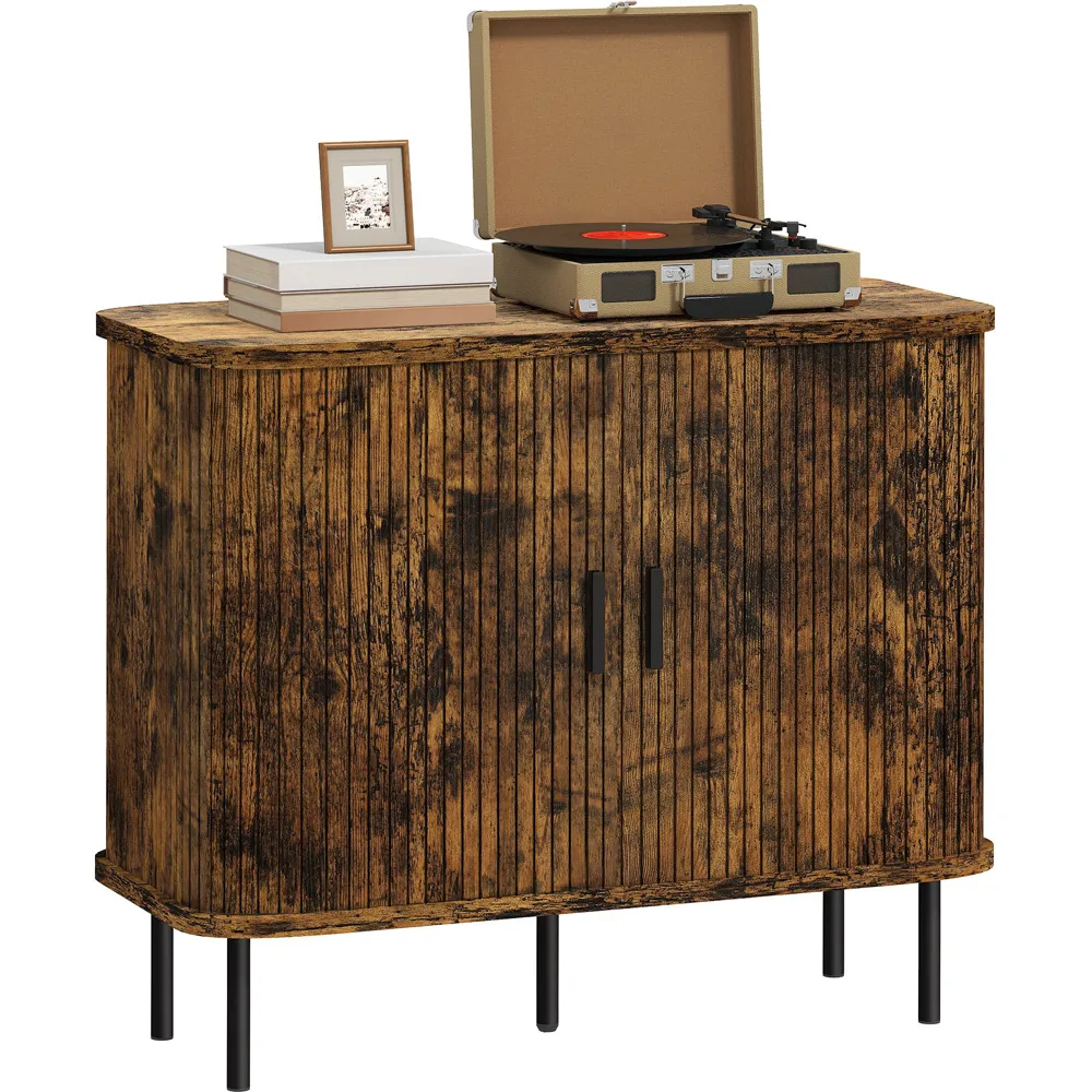 Sideboard Storage Cabinet with Sliding Doors - Brown, Oak