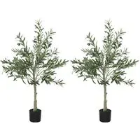 Silk Olive Tree Artificial Plant Pot 120cm 2 Pack - Green