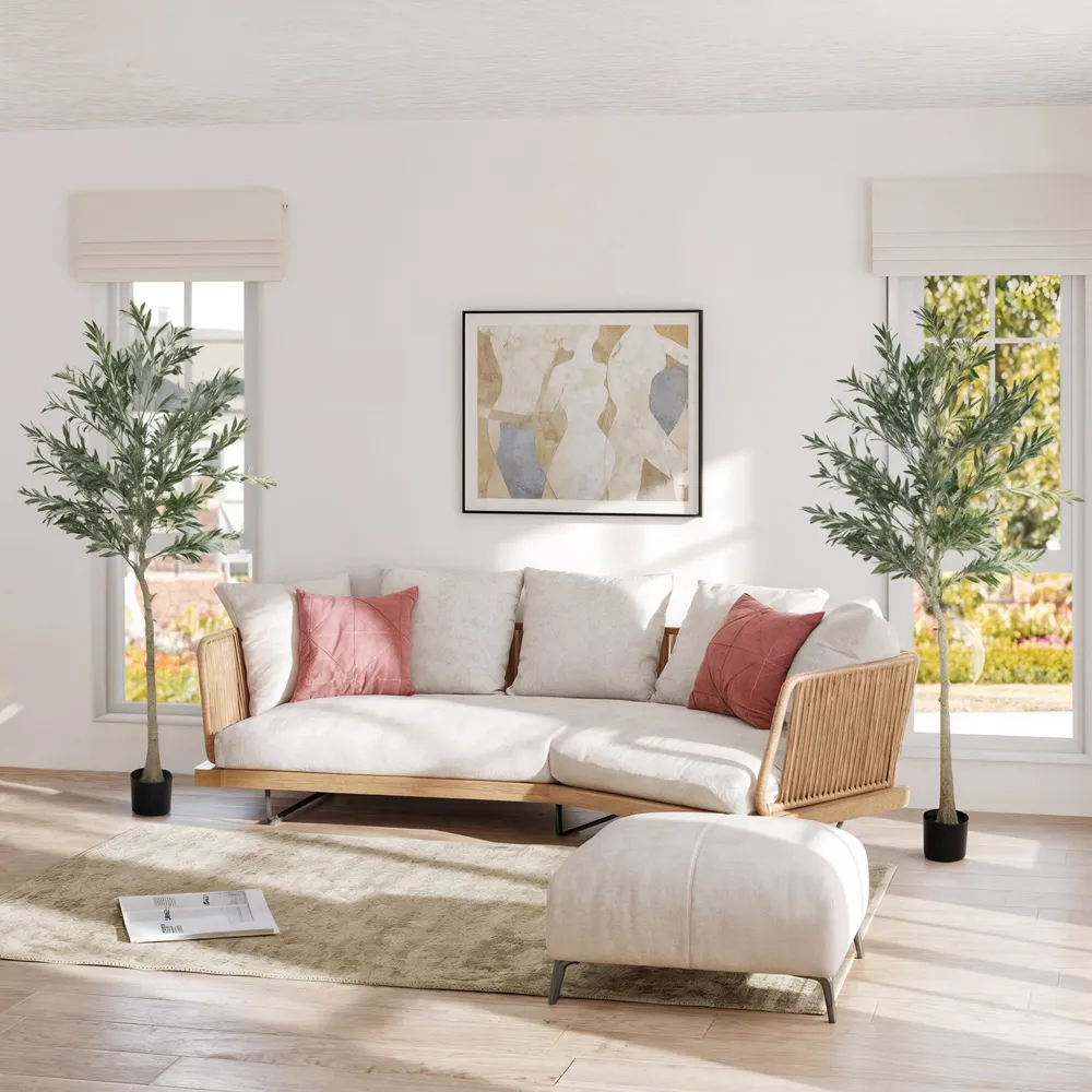 Silk Olive Tree Artificial Plant Pot 180cm 2 Pack - Green