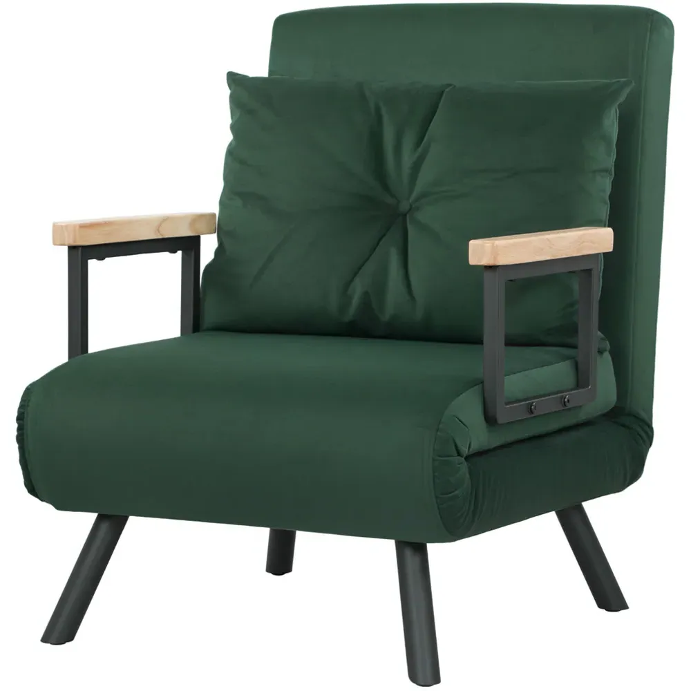 Single Bed Chair with Click Clack Mechanism - Green