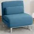Single Chair Bed with Adjustable Backrest - Blue, Velvet