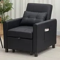 Single Convertible Chair Bed - Black