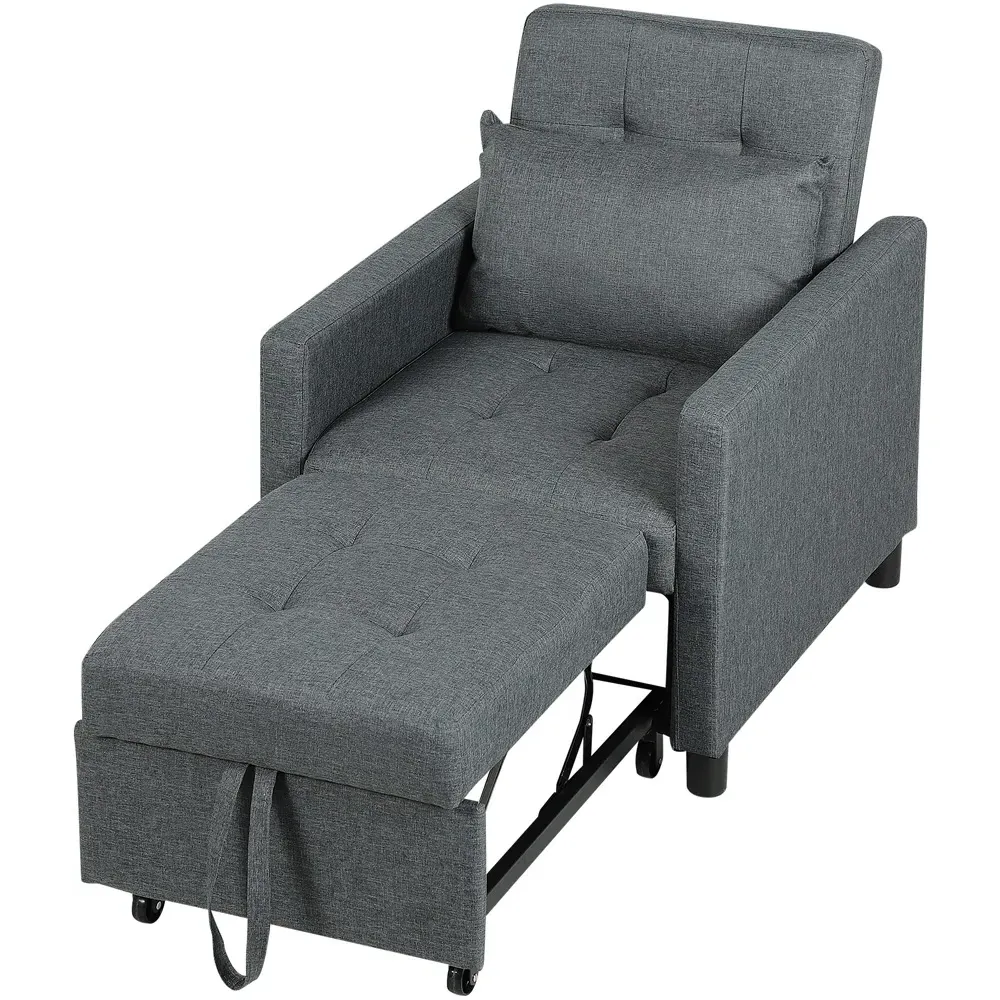Single Convertible Chair Bed - Grey