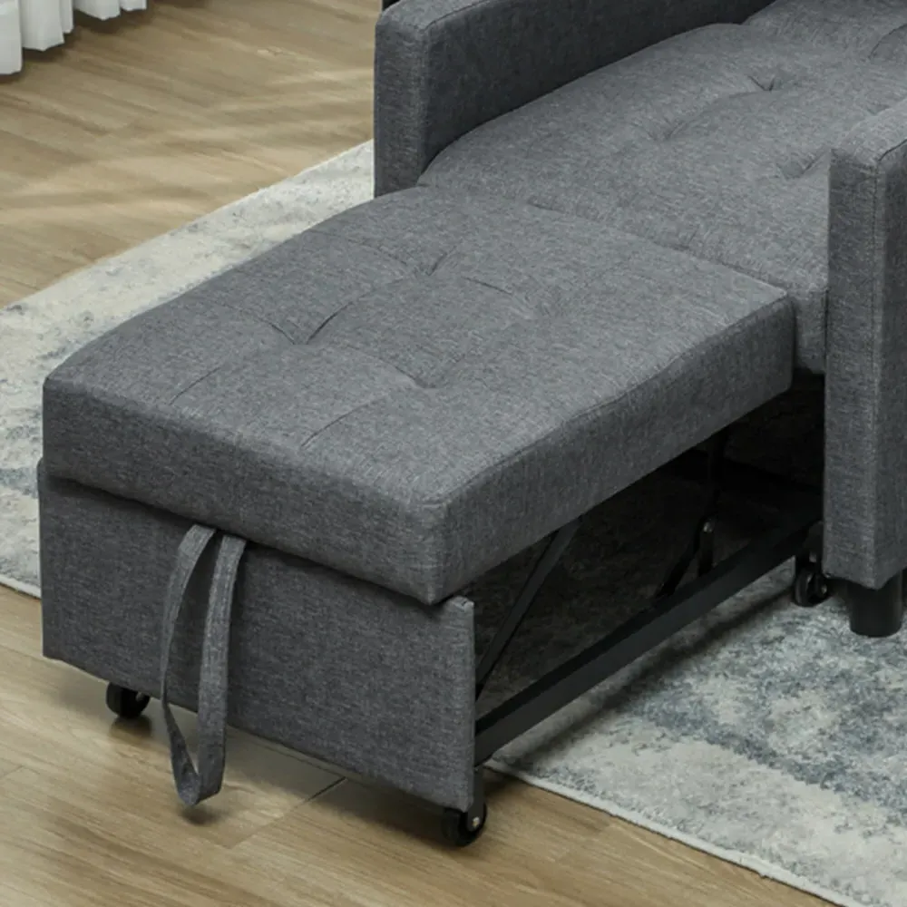Single Convertible Chair Bed - Grey