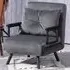 Single Convertible Chair Bed - Grey, Velvet
