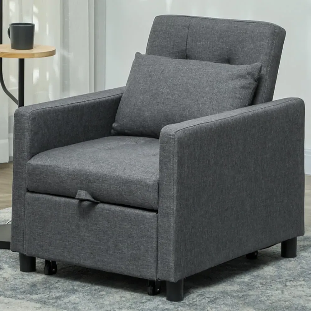Single Convertible Chair Bed - Grey image