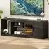 Single Door 3 Shelf TV Unit - Black Marble Effect