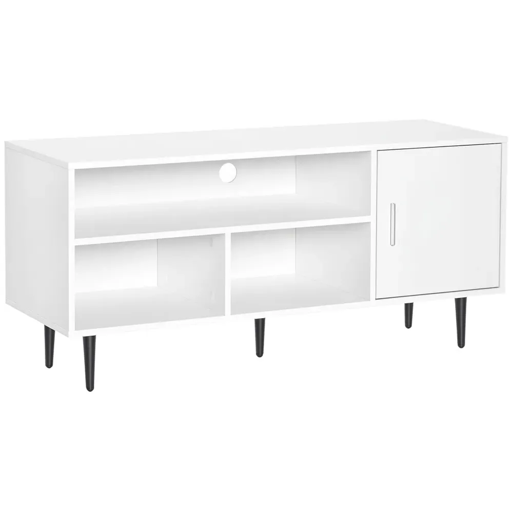Single Door 3 Shelf TV Unit - White