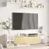 Single Door Multi Shelf TV Unit - White, Natural Wood