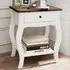 Single Drawer Bedside Tables 2 Pack with Shelf - White