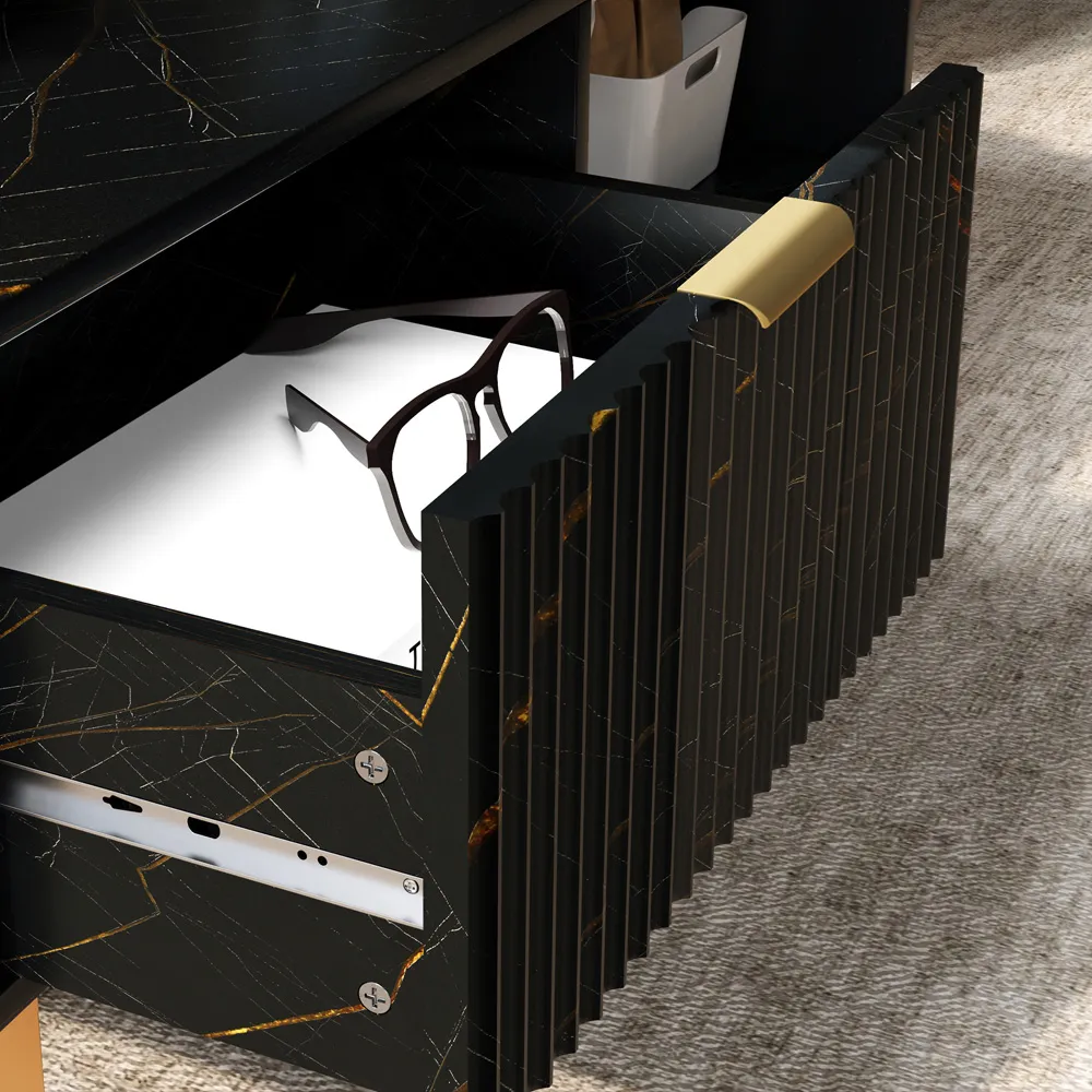 Single Drawer Coffee Table with Storage - Black