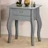 Single Drawer Side Table with Curved Legs - Grey