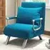 Single Reclining Chair Bed with Pillow - Blue, Faux Suede