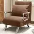Single Reclining Chair Bed with Pillow - Brown, Faux Suede