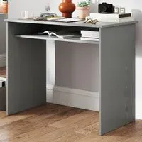 Single Shelf Computer Desk with Storage - Grey