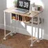 Single Shelf Foldable Computer Desk with Wheels - Brown