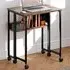 Single Shelf Foldable Computer Desk with Wheels - Brown