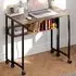 Single Shelf Foldable Computer Desk with Wheels - Brown