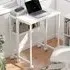 Single Shelf Foldable Computer Desk with Wheels - White
