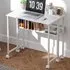 Single Shelf Foldable Computer Desk with Wheels - White