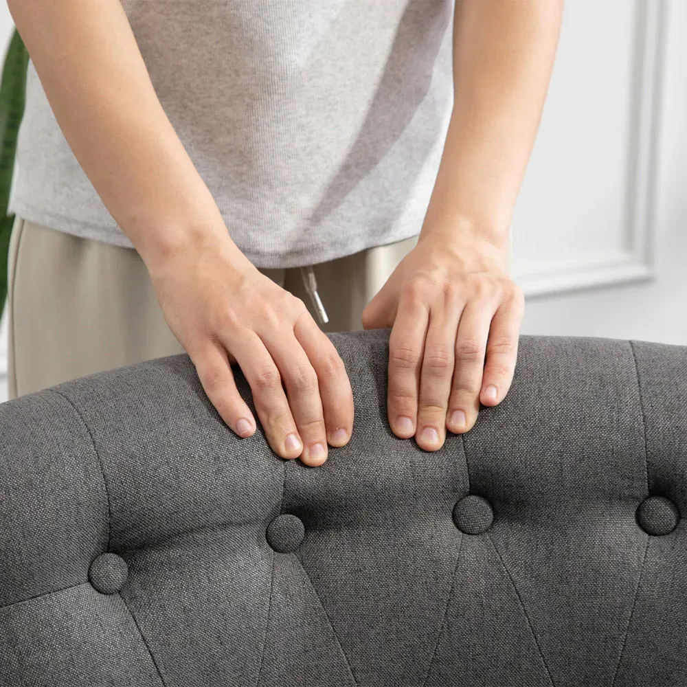 Single Upholstered Chair with Pillow - Charcoal Grey, Fabric