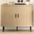 Slatted Tambour Sliding Door Sideboard - Yellow, Oak
