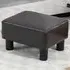 Small Faux Leather Footstool - Brown