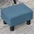 Small Footstool - Blue, Linen