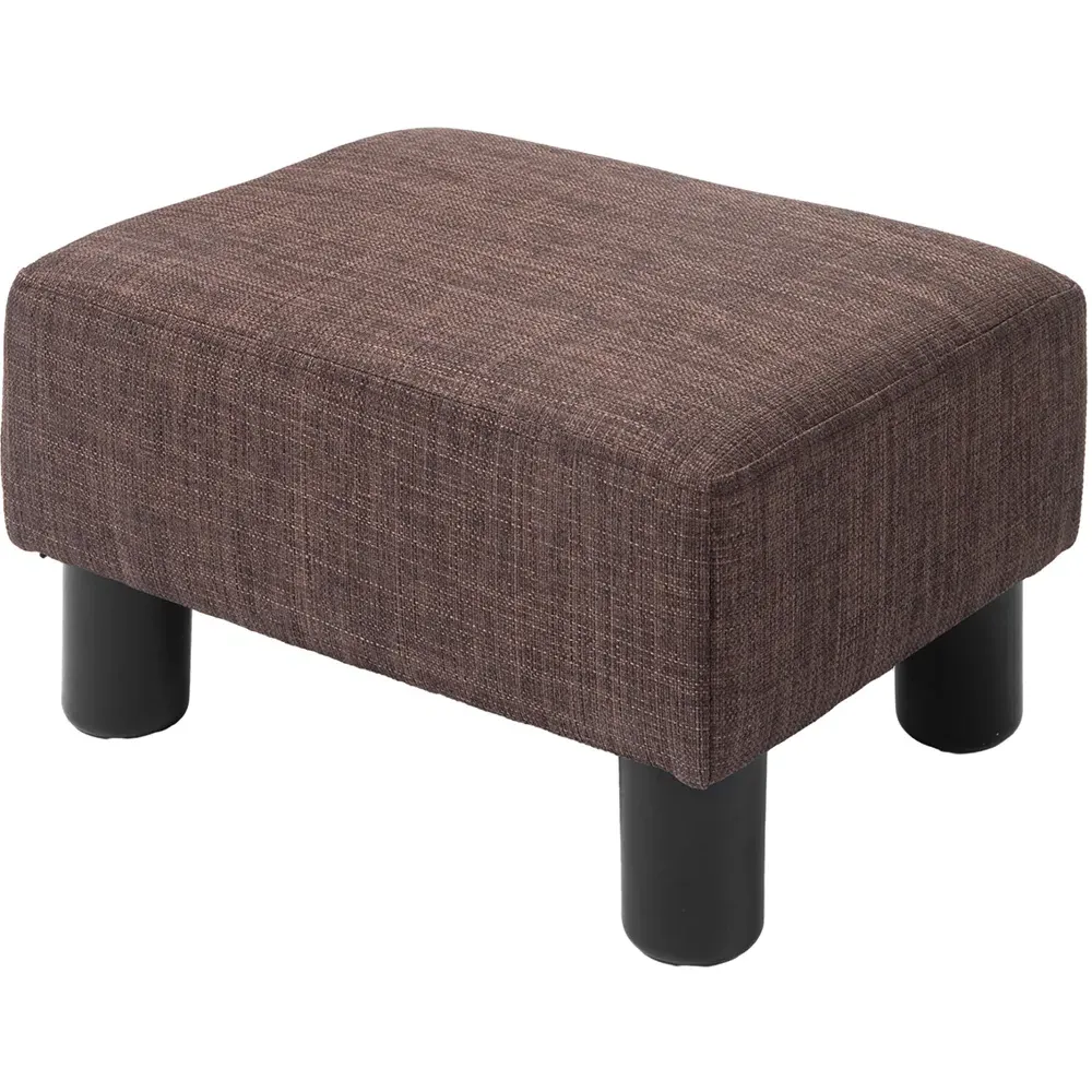 Small Footstool - Brown, Linen