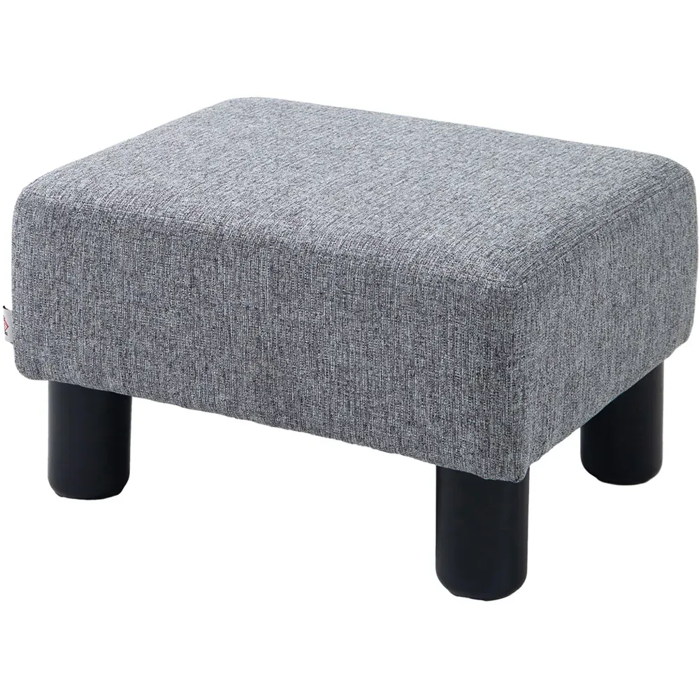 Small Footstool - Grey, Linen
