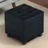 Square Small Ottoman Footstool - Grey, Velvet