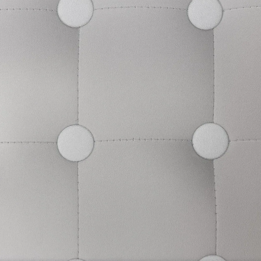 Square Small Ottoman Footstool - Grey, Velvet