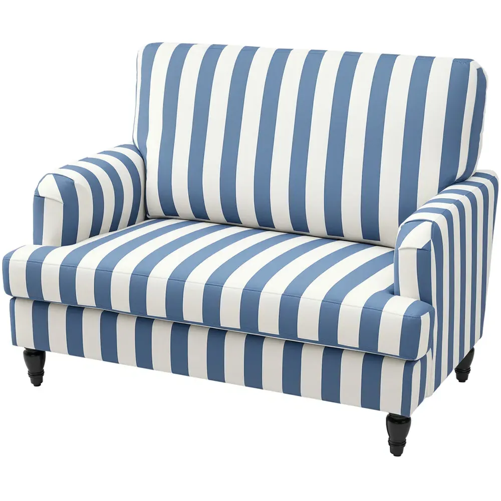 Striped Armchair - Blue, Velvet
