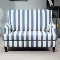 Striped Armchair - Blue, Velvet