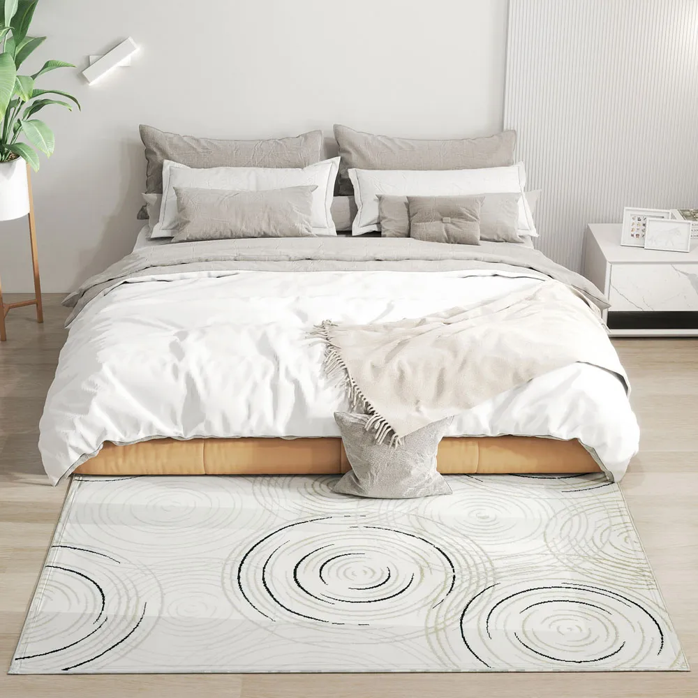 Swirl Pattern Allergy Friendly Rug - Cream