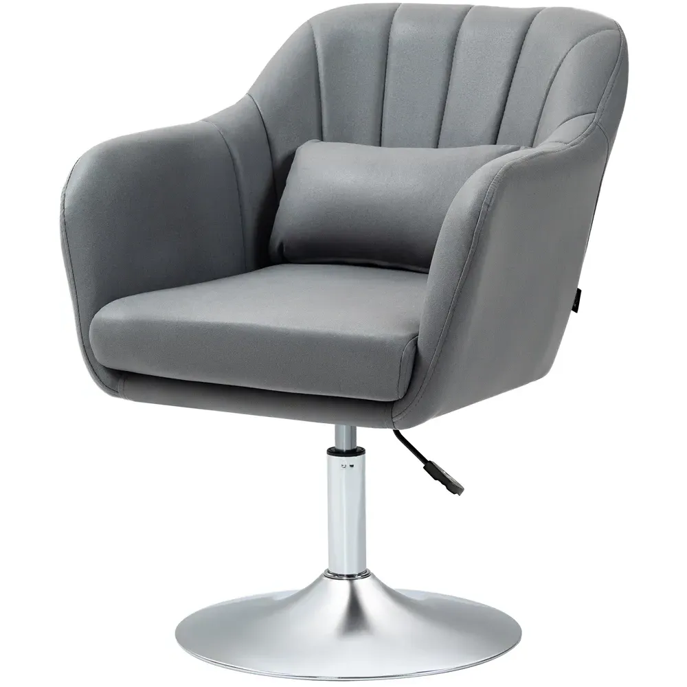 Swivel Accent Chair - Dark Grey, Microfibre