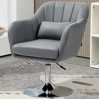 Swivel Accent Chair - Dark Grey, Microfibre