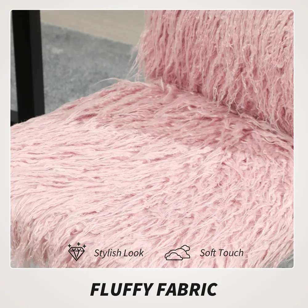 Swivel Armless Vanity Chair - Pink