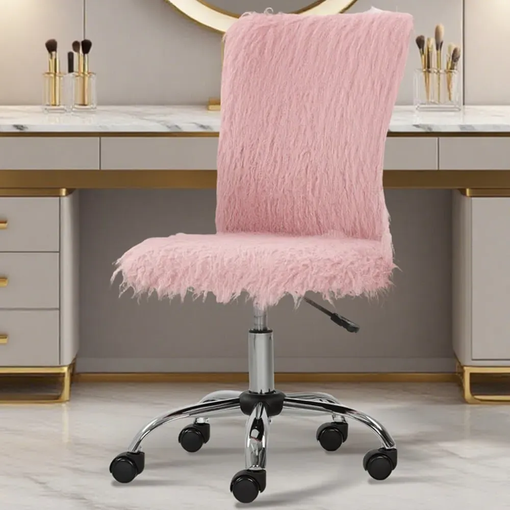 Swivel Armless Vanity Chair - Pink