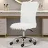 Swivel Armless Vanity Chair - White
