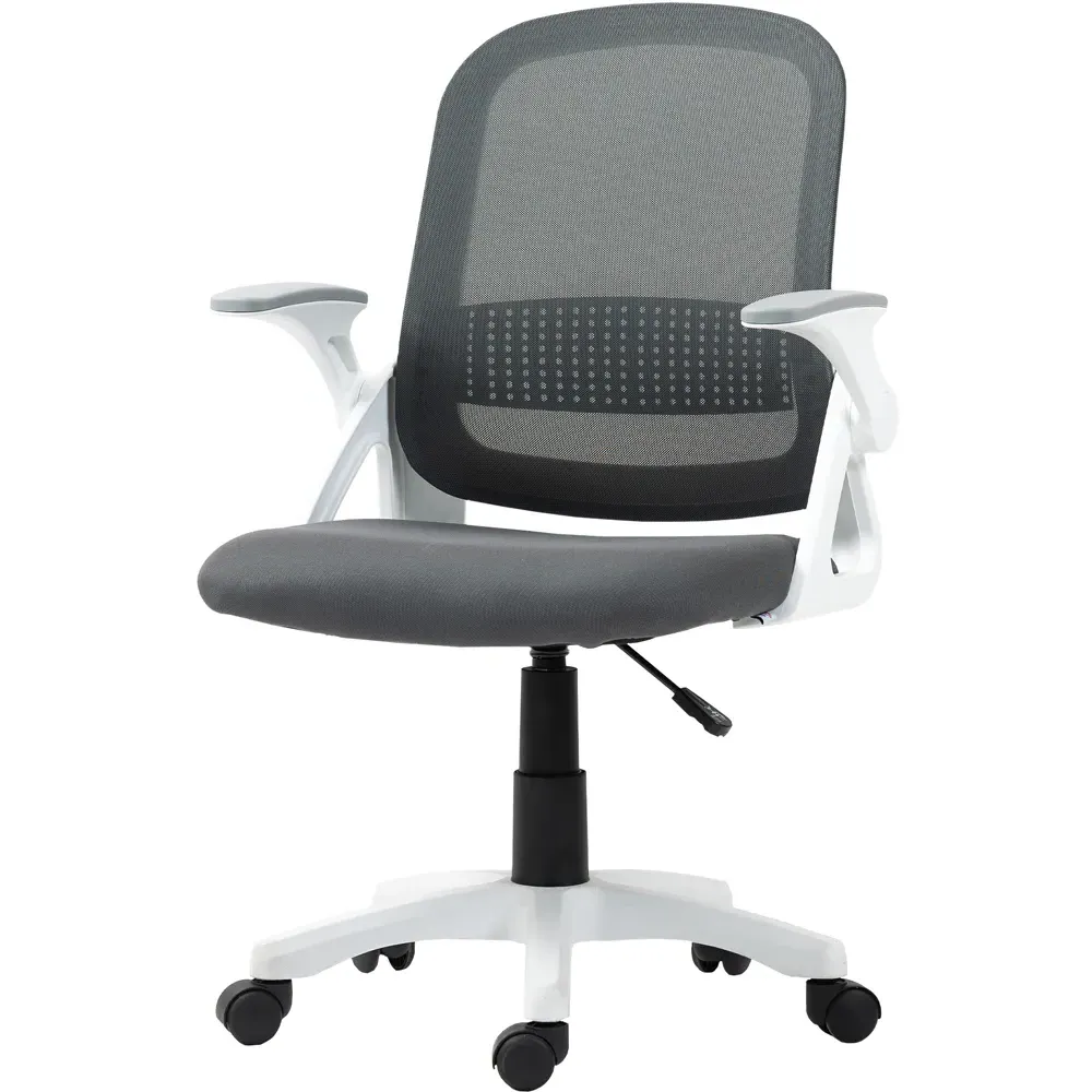 Swivel Computer Chair with Flip Up Armrests - Grey