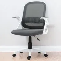 Swivel Computer Chair with Flip Up Armrests - Grey