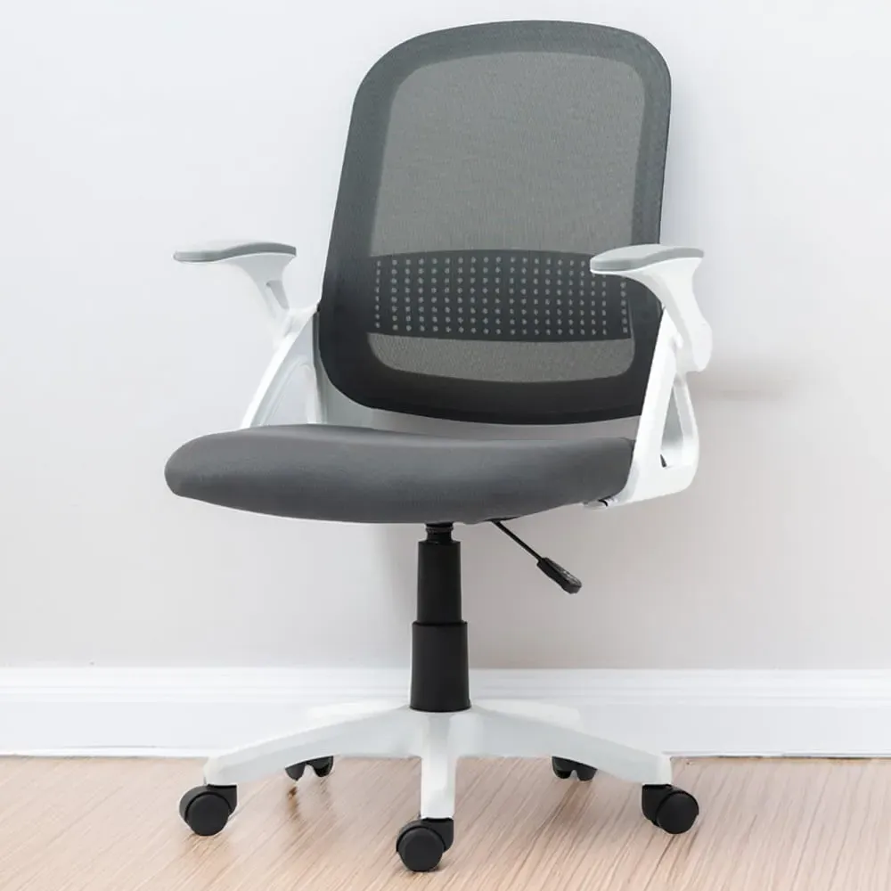 Swivel Computer Chair with Flip Up Armrests - Grey image